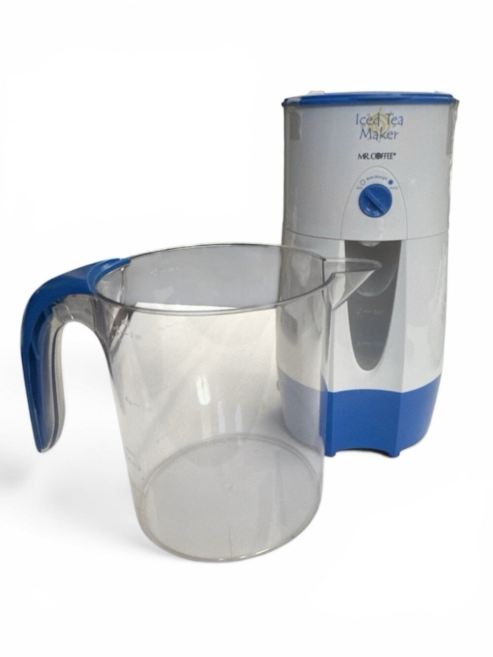 Mr Coffee Iced Tea Maker TM39P White/Blue 3 Qt Auto Off No Pitcher Lid